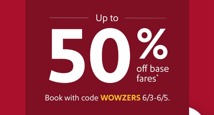 Southwest Airlines Sale with Up to 50% Discount, Book by June 5th