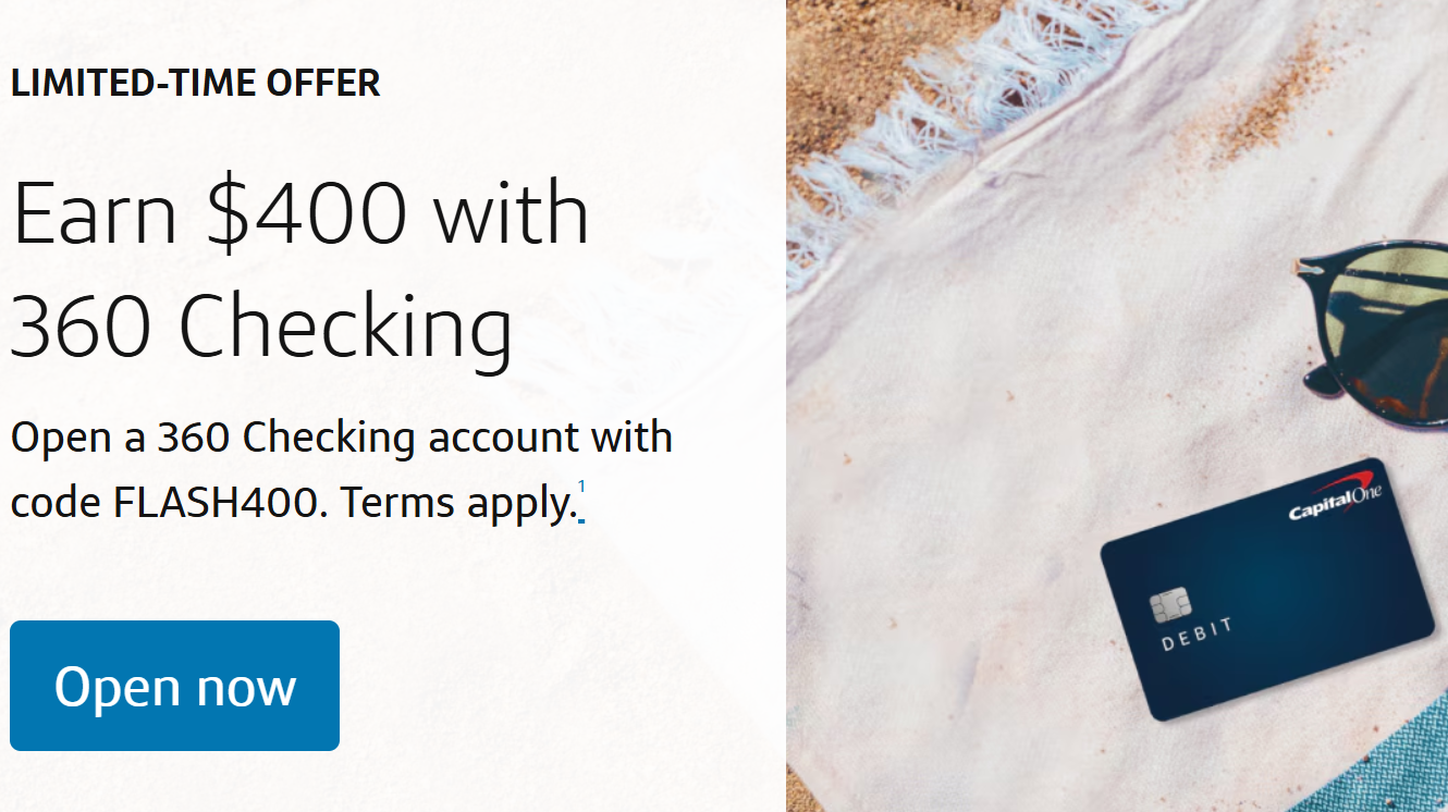 New Capital One $400 Checking Bonus, Available Nationwide