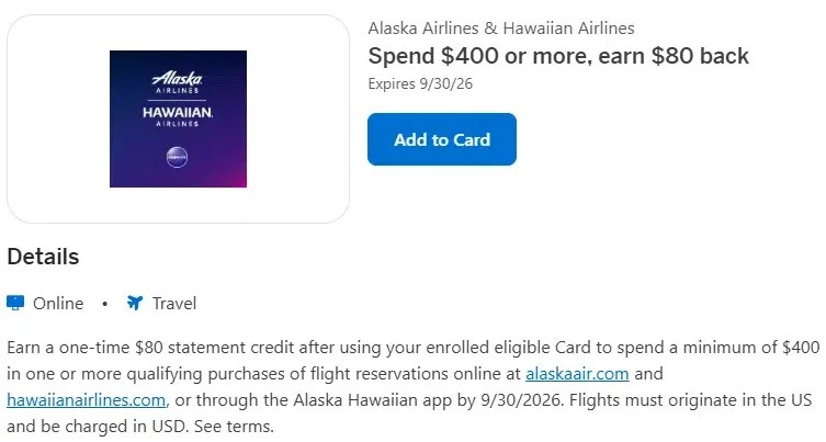 Amex Offer Alaska Hawaiian Airlines 2026