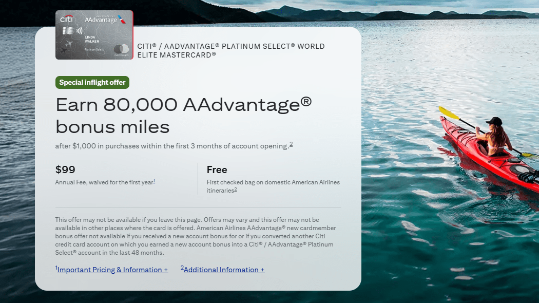 Citi AAdvantage Platinum Select Card, New 80K Bonus