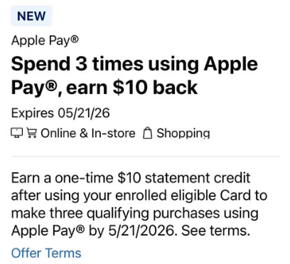 Apple Pay Amex Offer