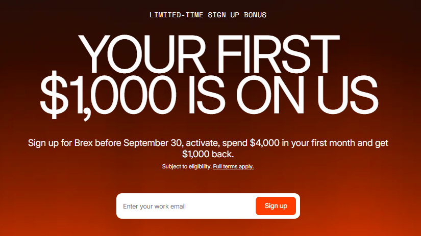 Brex Business Card Bonus: Get $1,000 Back After $4,000 Spend