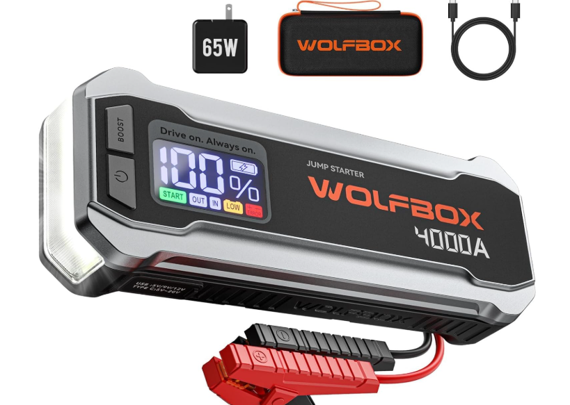 WOLFBOX 4000A Portable Car Jump Starter for Just $59.99 on Amazon